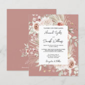 Papier Budget Dusty Rose Boho Faire-part de mariage (Devant / Derrière)