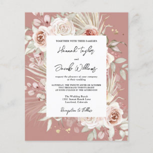 Papier Budget Dusty Rose Boho Faire-part de mariage