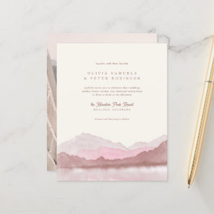 Papier Budget Dusty Rose Boho Mountain Photo Mariage