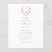 Papier Budget Dusty Rose Crest Mariage QR Code Invitation (Devant)
