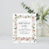 Papier Budget Dusty rose fête d'anniversaire Floral (Debout devant)