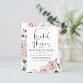 Papier Budget Dusty rose Fête des mariées Floral Invitati (Debout devant)