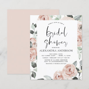 Papier Budget Dusty rose Fête des mariées Floral Invitati