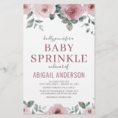 Papier Budget Dusty Rose Floral Baby Sprinkle Invitation (Devant)