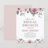 Papier Budget Dusty Rose Floral Bridal Shower Invitation (Devant / Derrière)