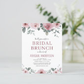 Papier Budget Dusty Rose Floral Bridal Shower Invitation (Debout devant)