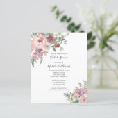 Papier BUDGET Dusty Rose Floral Douche nuptiale Invitatio (Debout devant)