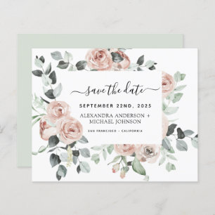 Papier Budget Dusty rose Floral Enregistrer la date Invit