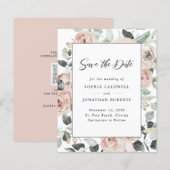 Papier Budget Dusty Rose Floral Eucalyptus Enregistrer la (Devant / Derrière)