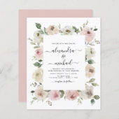 Papier Budget Dusty rose Floral Eucalyptus Mariage (Devant / Derrière)