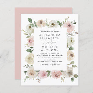 Papier Budget Dusty rose Floral Eucalyptus Mariage