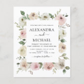 Papier Budget Dusty rose Floral Eucalyptus Mariage (Devant)