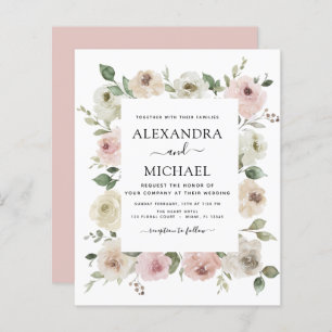 Papier Budget Dusty rose Floral Eucalyptus Mariage