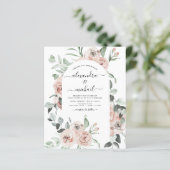 Papier Budget Dusty rose Floral Faire-part de mariage (Debout devant)