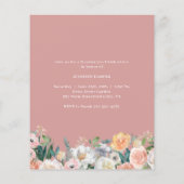 Papier Budget Dusty Rose Floral Graduation Faire-part (Dos)