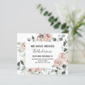 Papier Budget Dusty Rose Floral Moving Faire-part (Debout devant)