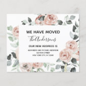 Papier Budget Dusty Rose Floral Moving Faire-part (Devant)