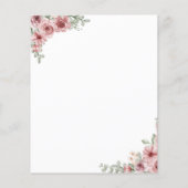 Papier Budget Dusty Rose Floral Script Faire-part de mari (Dos)
