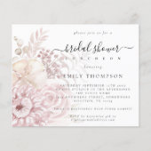 Papier Budget Dusty Rose Florals Invitation à la douche n (Devant)