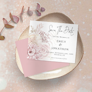 Papier Budget Dusty Rose Florals Mariage Enregistrer la d