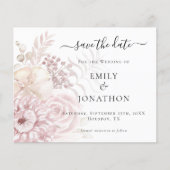 Papier Budget Dusty Rose Florals QR Code Enregistrer la d (Devant)