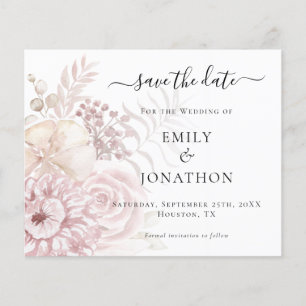 Papier Budget Dusty Rose Florals QR Code Enregistrer la d