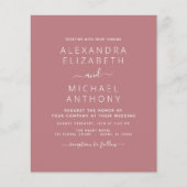 Papier Budget Dusty Rose Mariage avec invitation photo (Devant)