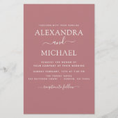 Papier Budget Dusty Rose Mariage avec invitation photo (Devant)