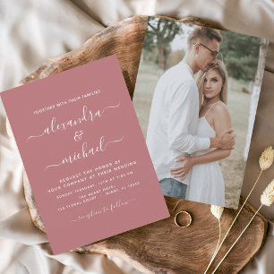 Papier Budget Dusty Rose Mariage avec invitation photo