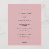 Papier Budget Dusty Rose Mariage de calligraphie (Devant)