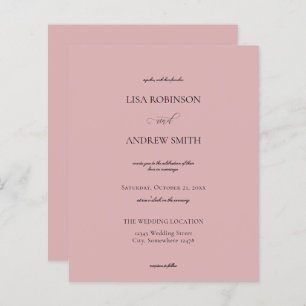 Papier Budget Dusty Rose Mariage de calligraphie