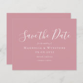 Papier BUDGET Dusty Rose Mariage Enregistrer La Date (Devant / Derrière)