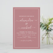 Papier Budget Dusty Rose Mariage Moderne Typographie (Debout devant)