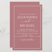 Papier Budget Dusty Rose Mariage Moderne Typographie (Devant / Derrière)