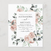 Papier Budget Dusty rose photo Floral Eucalyptus Mariage (Devant)