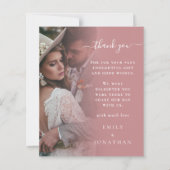 Papier BUDGET Dusty Rose Photo Mariage Merci (Devant)