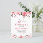 Papier Budget Dusty Rose Rose Baby Sprinkle Invitation (Debout devant)