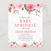 Papier Budget Dusty Rose Rose Baby Sprinkle Invitation (Devant)