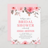 Papier Budget Dusty Rose Rose Bridal Shower Invitation (Devant / Derrière)