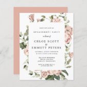 Papier Budget Dusty Rose Rose Engagement Party Invitation (Devant / Derrière)