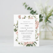 Papier Budget Dusty Rose Rose Engagement Party Invitation (Debout devant)