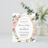 Papier Budget Dusty Rose Rose Floral Faire-part de mariag (Debout devant)