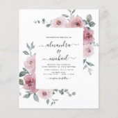 Papier Budget Dusty Rose rose Floral Mariage (Devant)