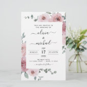 Papier Budget Dusty Rose rose Floral Mariage (Debout devant)