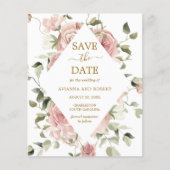 Papier Budget Dusty Rose Rose Floral Photo Enregistrer La (Devant)