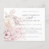 Papier Budget Dusty Rose rose Florals Faire-part de maria (Devant)