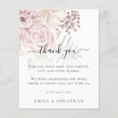 Papier Budget Dusty Rose rose Florals Mariage Merci (Devant)