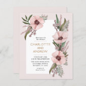 Papier Budget Dusty Rose Rose Gold Floral Mariage Invitat (Devant / Derrière)