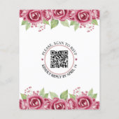 Papier BUDGET Dusty rose roses code QR faire-part de mari (Dos)