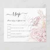 Papier Budget Dusty Rose teintée Florales Mariage RSVP (Devant)
